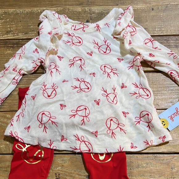 Reindeer Long Sleeve with Red Leggings Cat & Jack 12 m - Picture 3 of 3
